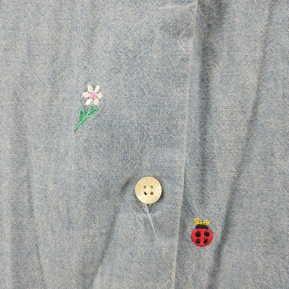 Warner Bros Studio Store Mens Tweety Bird Shirt Blue M Embroidered Vintage - Picture 5 of 13